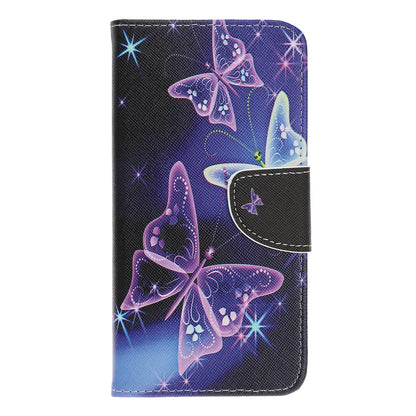 Pattern Printing Cross Texture Leather Wallet Case for Samsung Galaxy A70