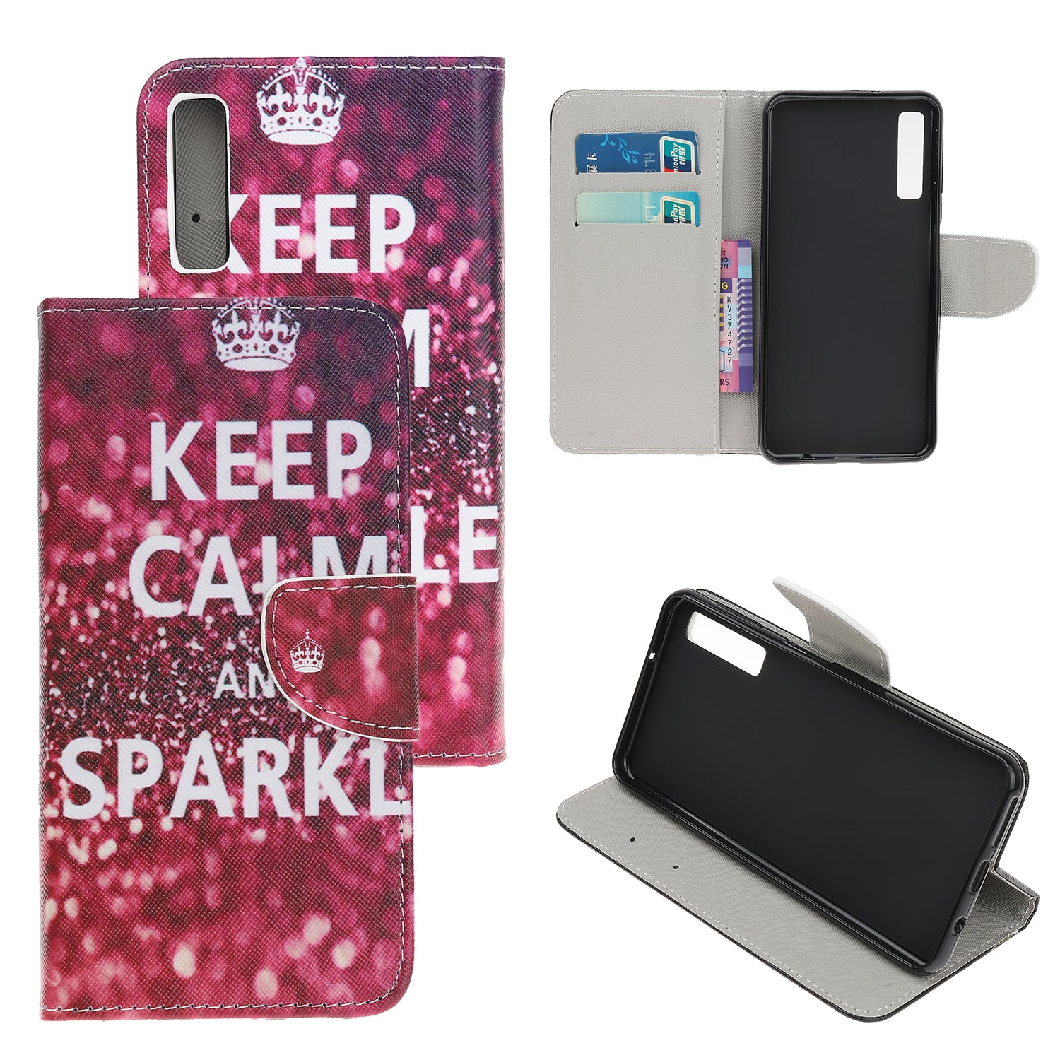 Pattern Printing Cross Texture Leather Wallet Case for Samsung Galaxy A70