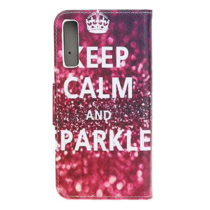 Pattern Printing Cross Texture Leather Wallet Case for Samsung Galaxy A70