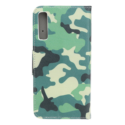 Pattern Printing Cross Texture Leather Wallet Case for Samsung Galaxy A70