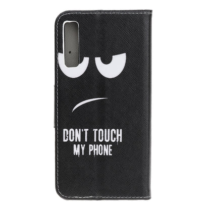 Pattern Printing Cross Texture Leather Wallet Case for Samsung Galaxy A70