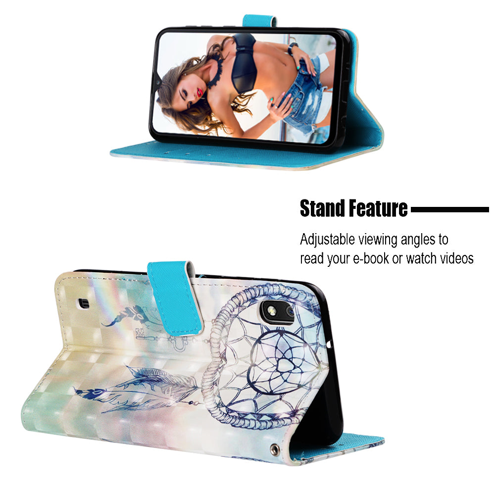 Pattern Printing Leather Wallet Stand Case for Samsung Galaxy A10