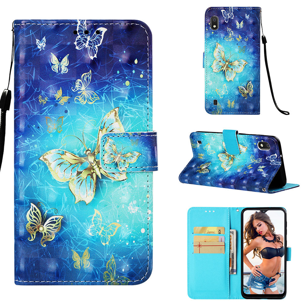 Pattern Printing Leather Wallet Stand Case for Samsung Galaxy A10