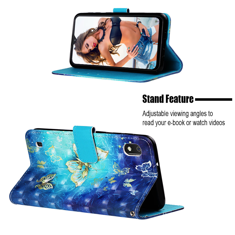 Pattern Printing Leather Wallet Stand Case for Samsung Galaxy A10
