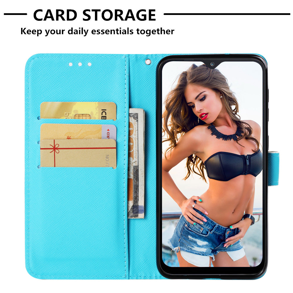 Pattern Printing Leather Wallet Stand Case for Samsung Galaxy A10