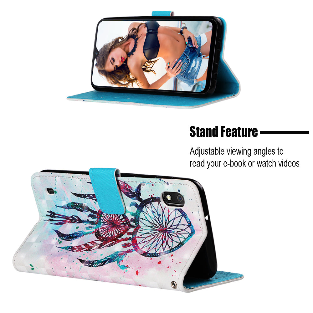 Pattern Printing Leather Wallet Stand Case for Samsung Galaxy A10