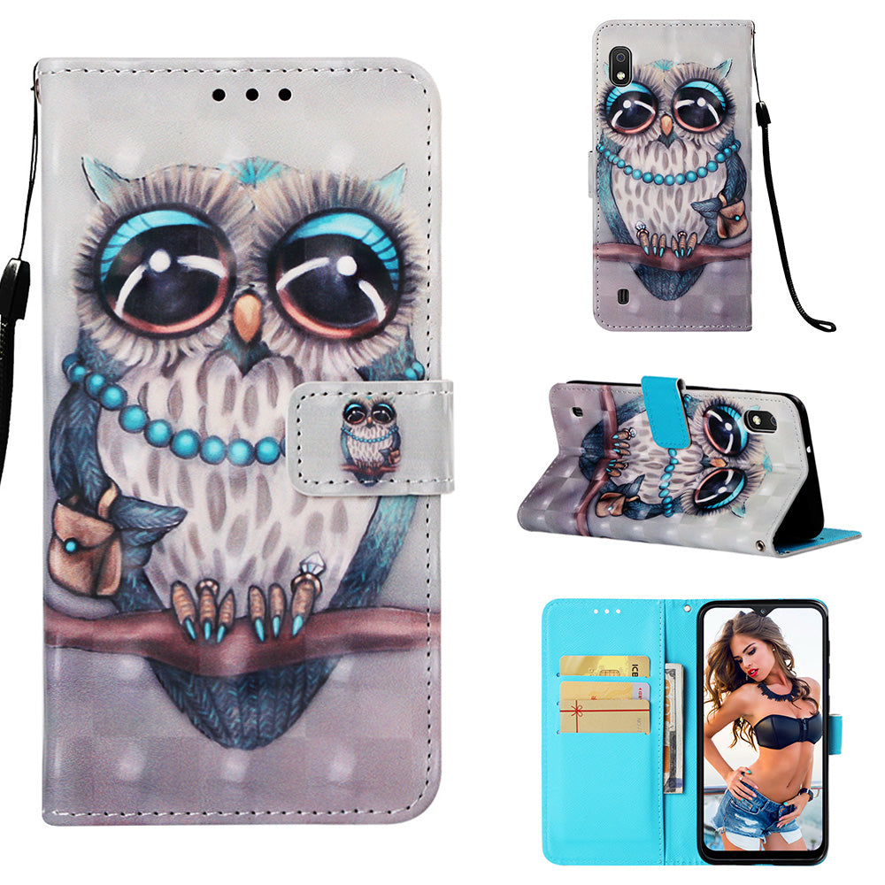 Pattern Printing Leather Wallet Stand Case for Samsung Galaxy A10