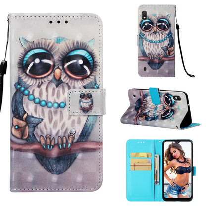 Pattern Printing Leather Wallet Stand Case for Samsung Galaxy A10