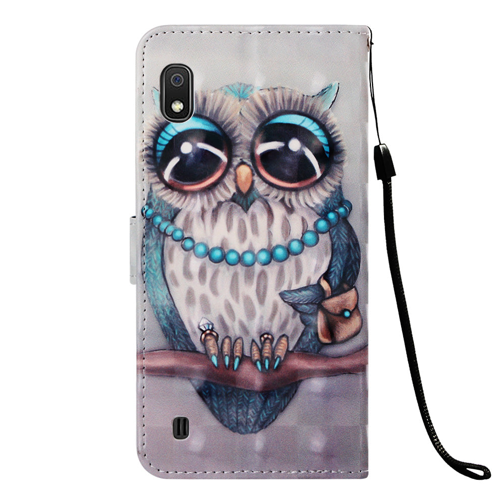 Pattern Printing Leather Wallet Stand Case for Samsung Galaxy A10