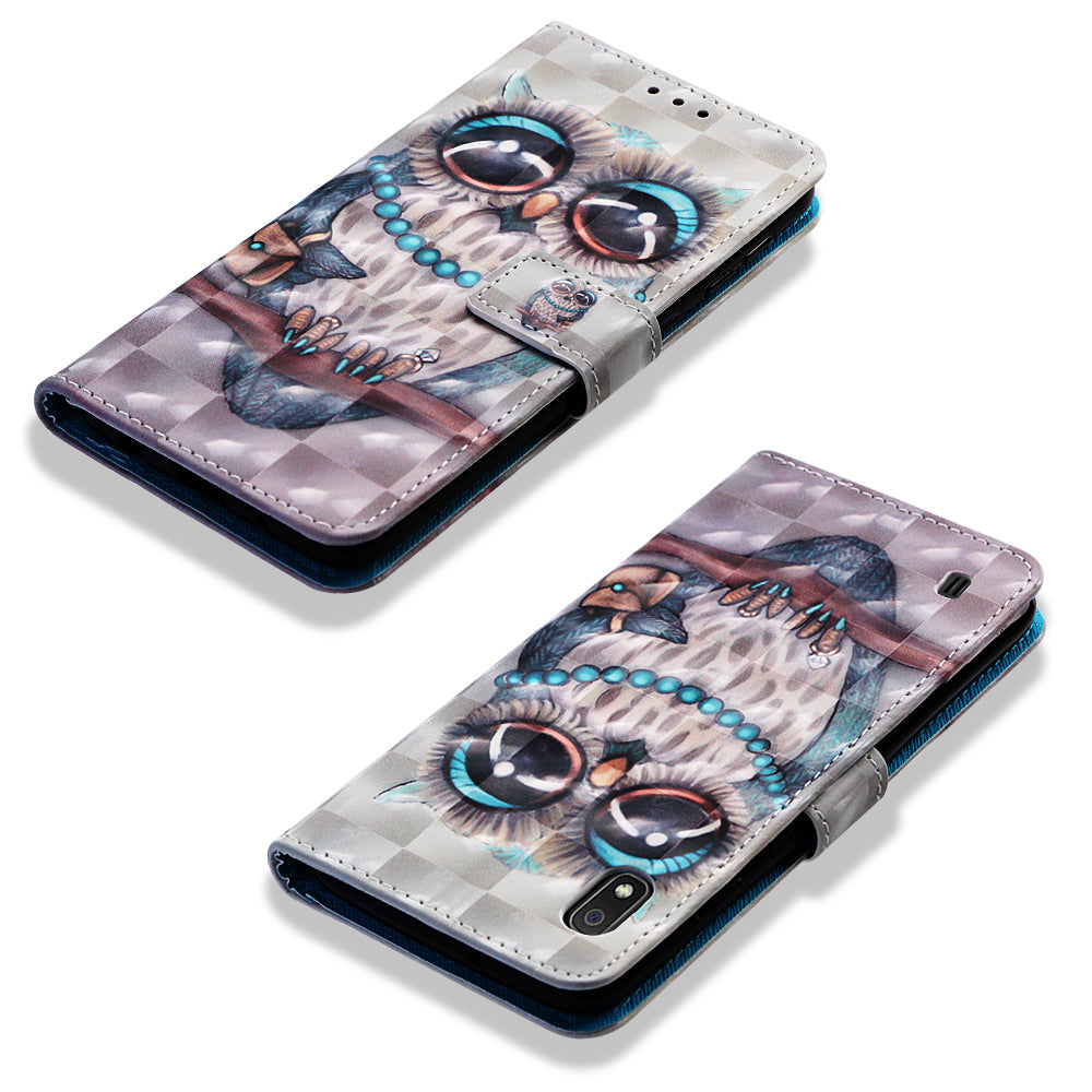 Pattern Printing Leather Wallet Stand Case for Samsung Galaxy A10