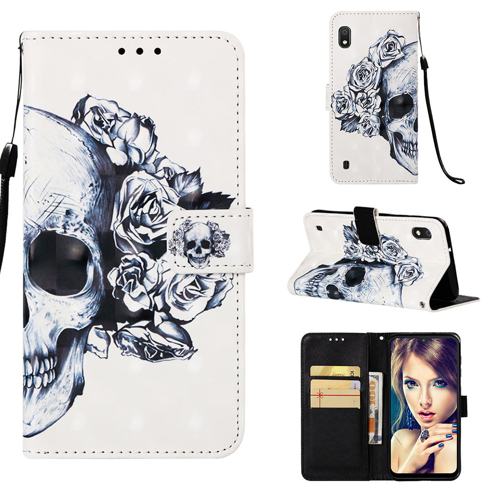 Pattern Printing Leather Wallet Stand Case for Samsung Galaxy A10