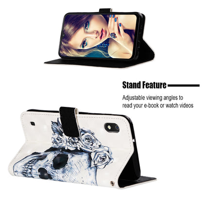 Pattern Printing Leather Wallet Stand Case for Samsung Galaxy A10
