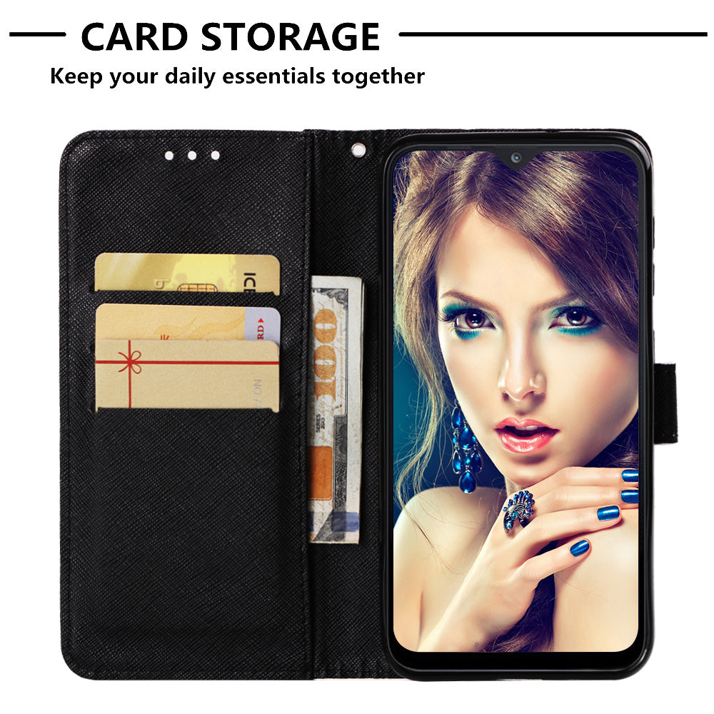 Pattern Printing Leather Wallet Stand Case for Samsung Galaxy A10