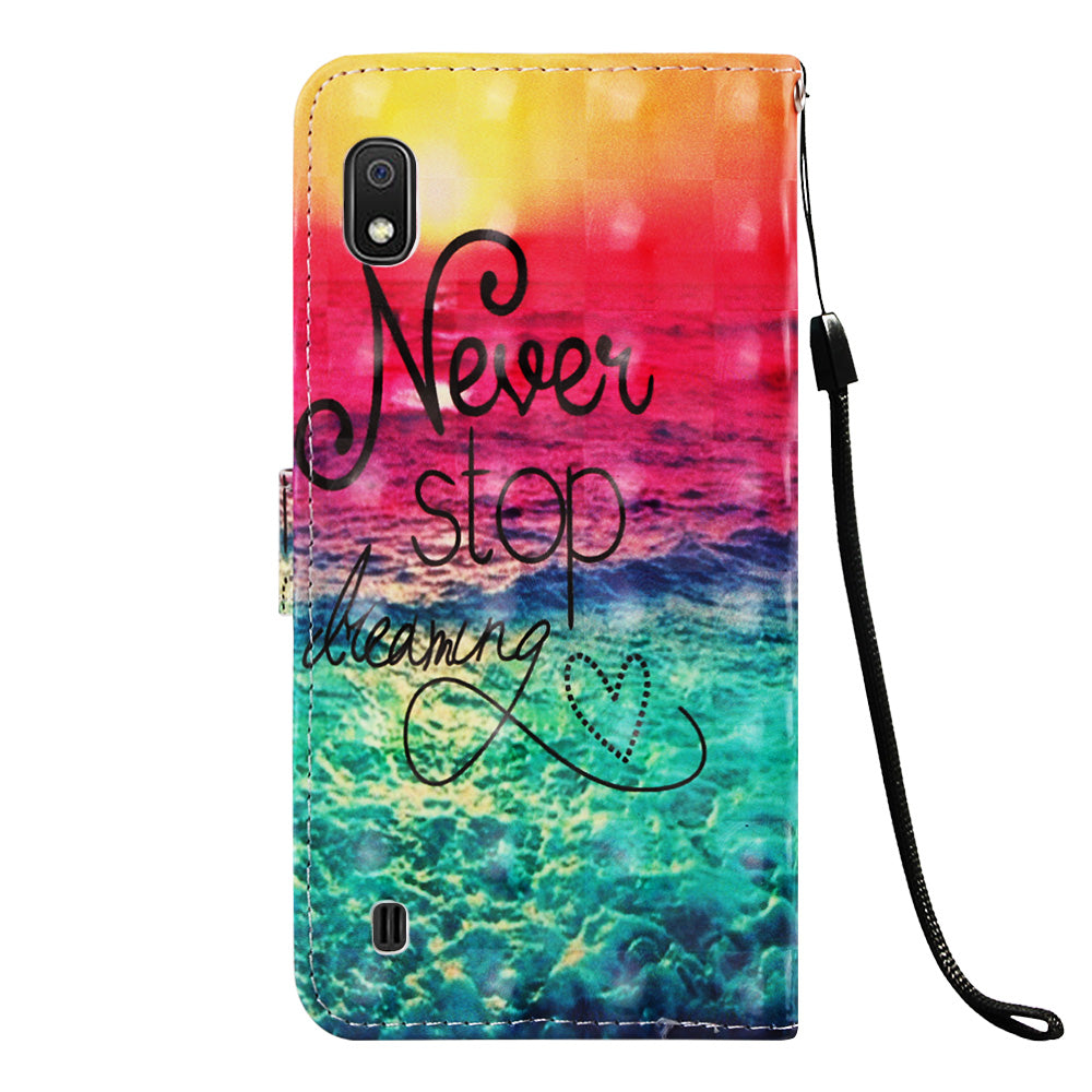 Pattern Printing Leather Wallet Stand Case for Samsung Galaxy A10