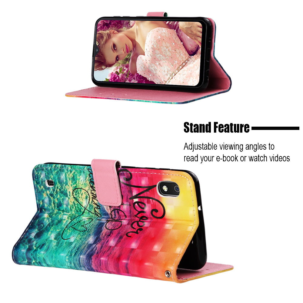 Pattern Printing Leather Wallet Stand Case for Samsung Galaxy A10