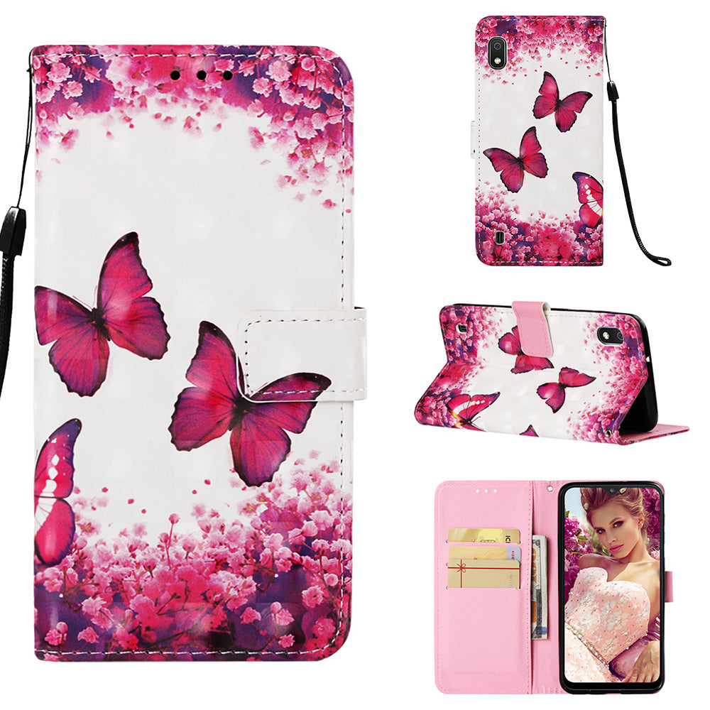 Pattern Printing Leather Wallet Stand Case for Samsung Galaxy A10