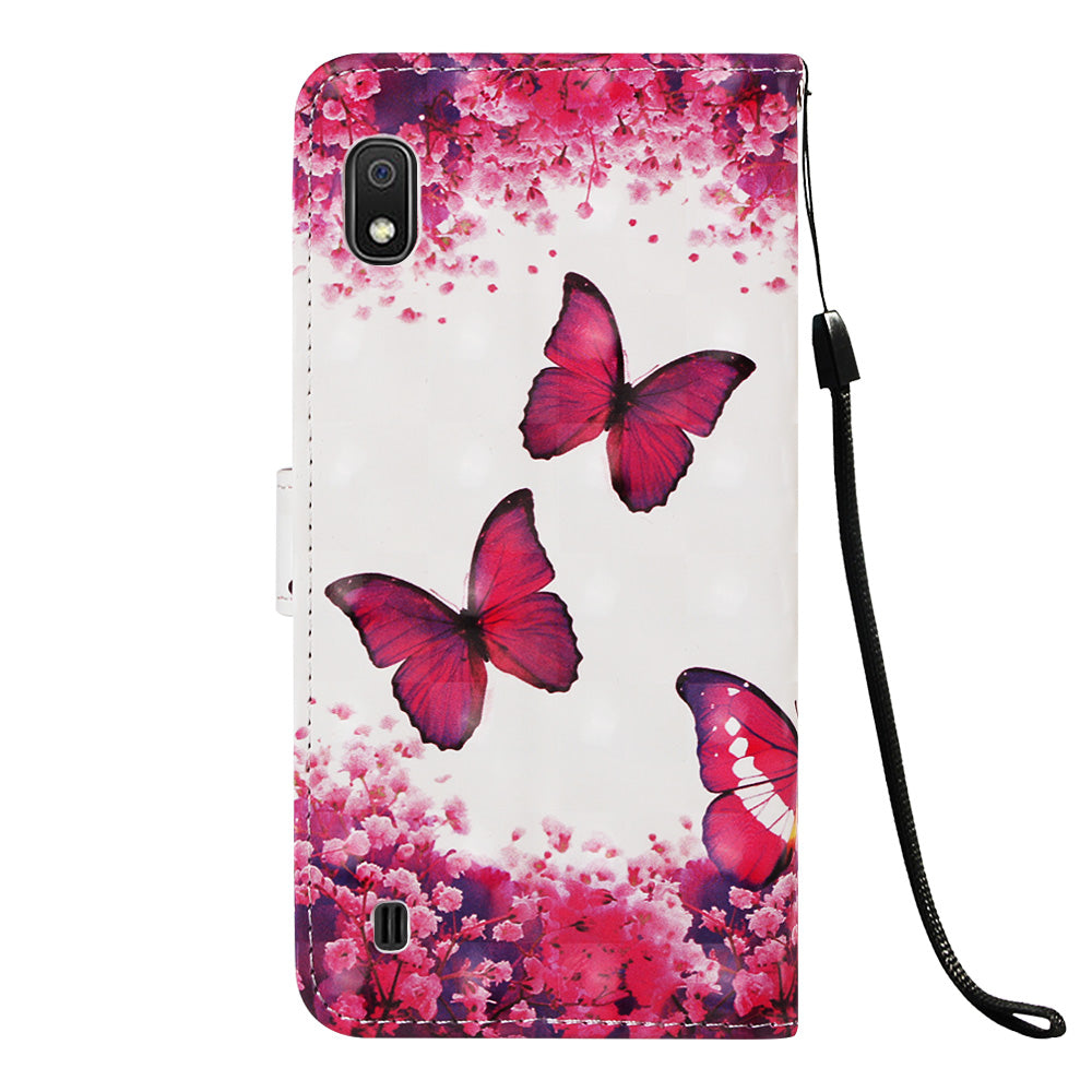 Pattern Printing Leather Wallet Stand Case for Samsung Galaxy A10
