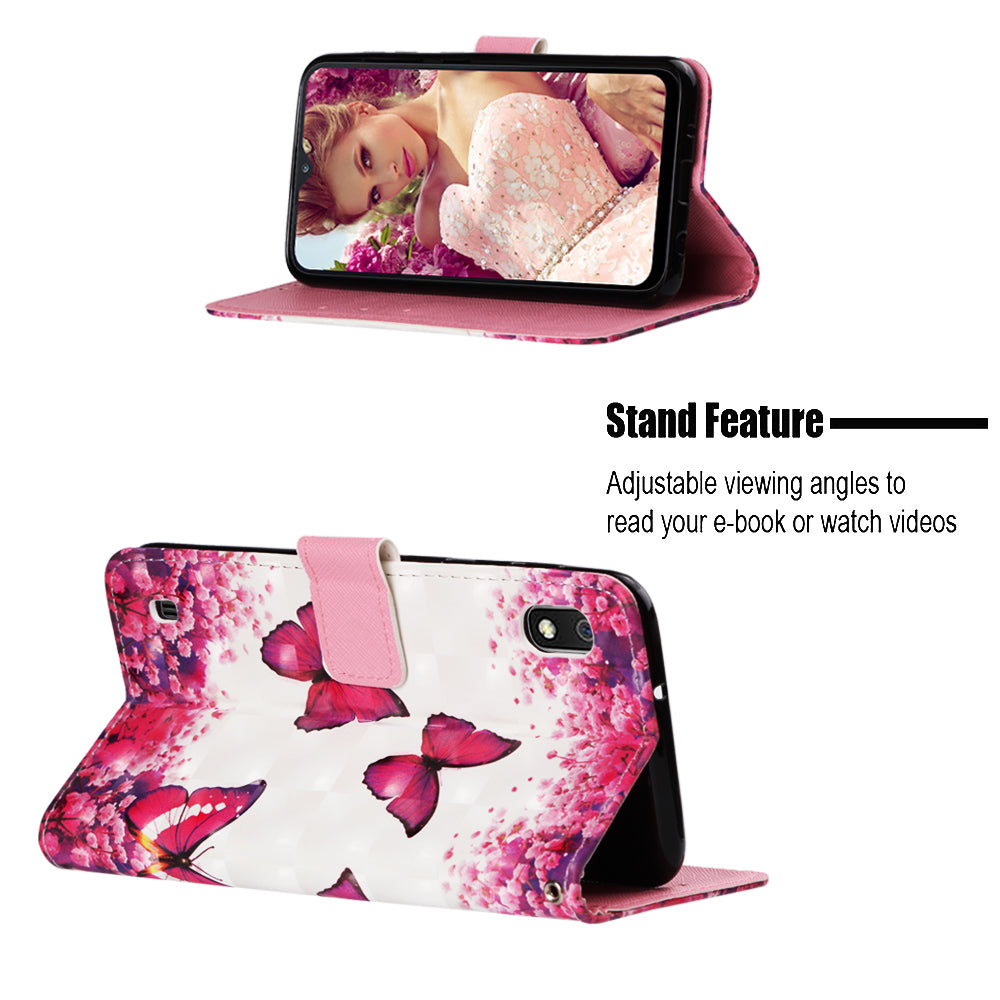 Pattern Printing Leather Wallet Stand Case for Samsung Galaxy A10