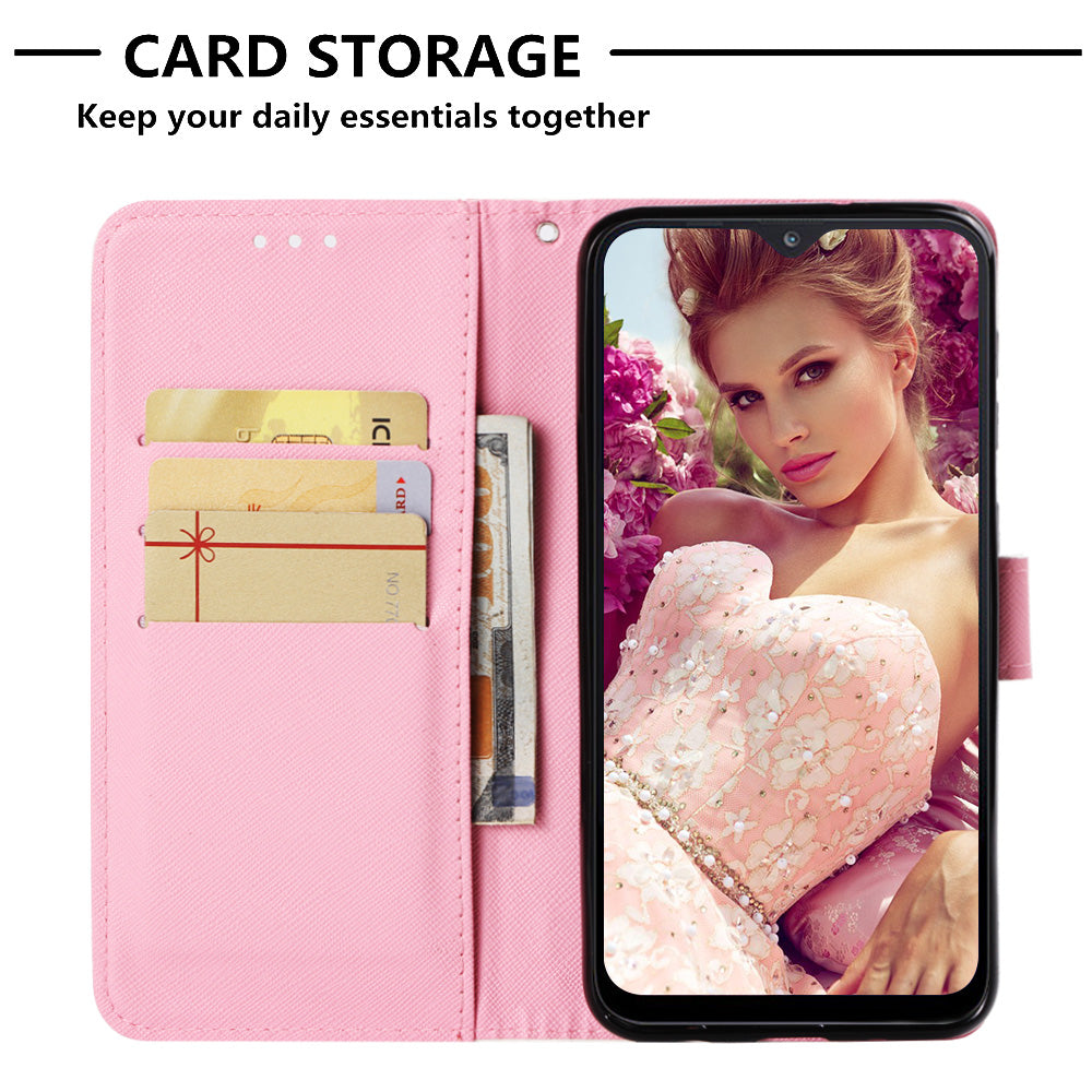 Pattern Printing Leather Wallet Stand Case for Samsung Galaxy A10