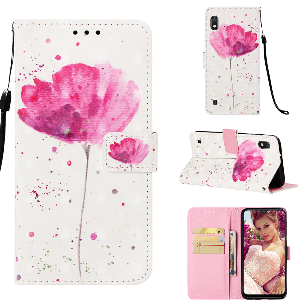 Pattern Printing Leather Wallet Stand Case for Samsung Galaxy A10