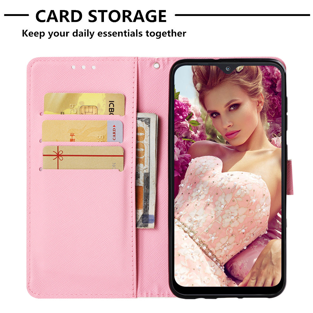 Pattern Printing Leather Wallet Stand Case for Samsung Galaxy A10