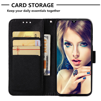 Pattern Printing PU Leather Wallet Case with Strap for Samsung Galaxy A40