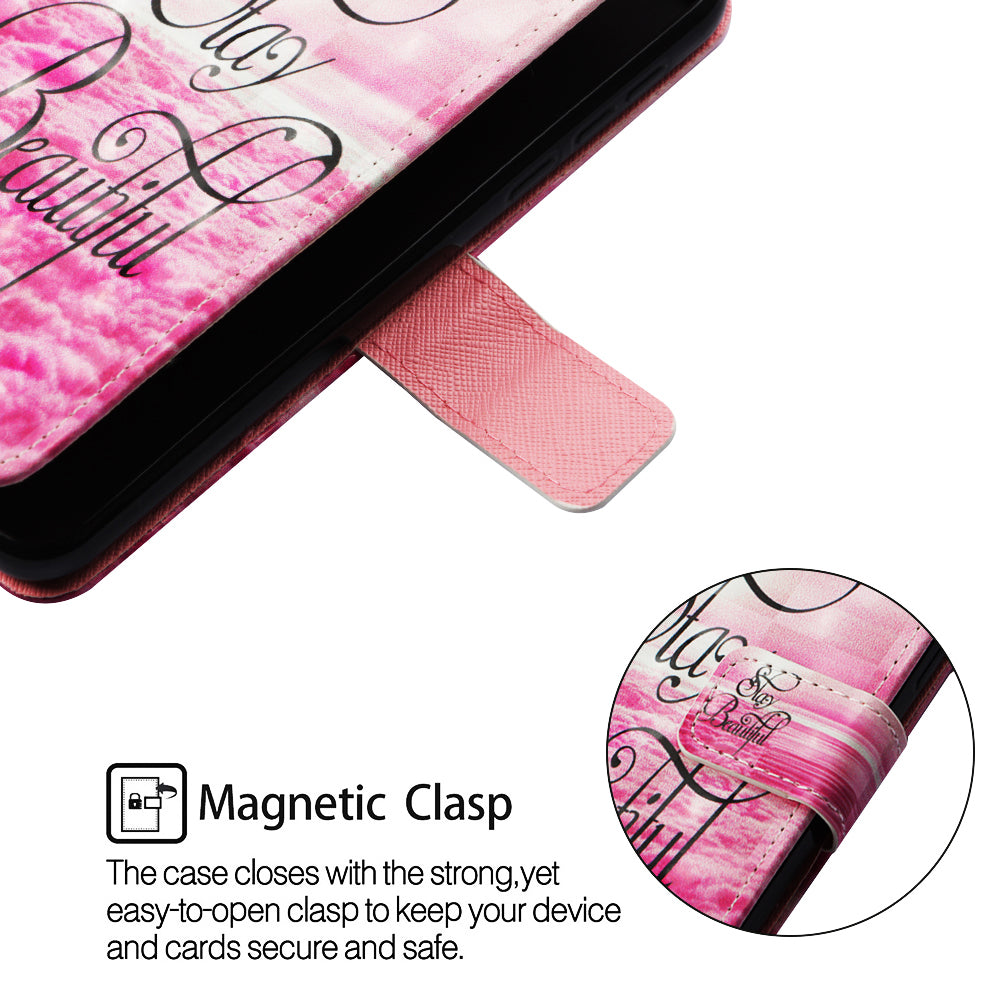 Pattern Printing PU Leather Wallet Case with Strap for Samsung Galaxy A40