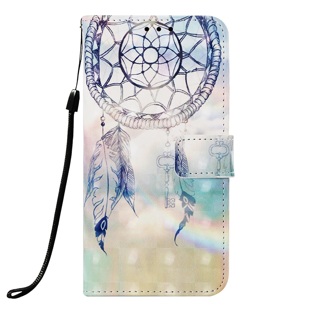 Pattern Printing Wallet Stand Leather Cover for Samsung Galaxy A20/A30