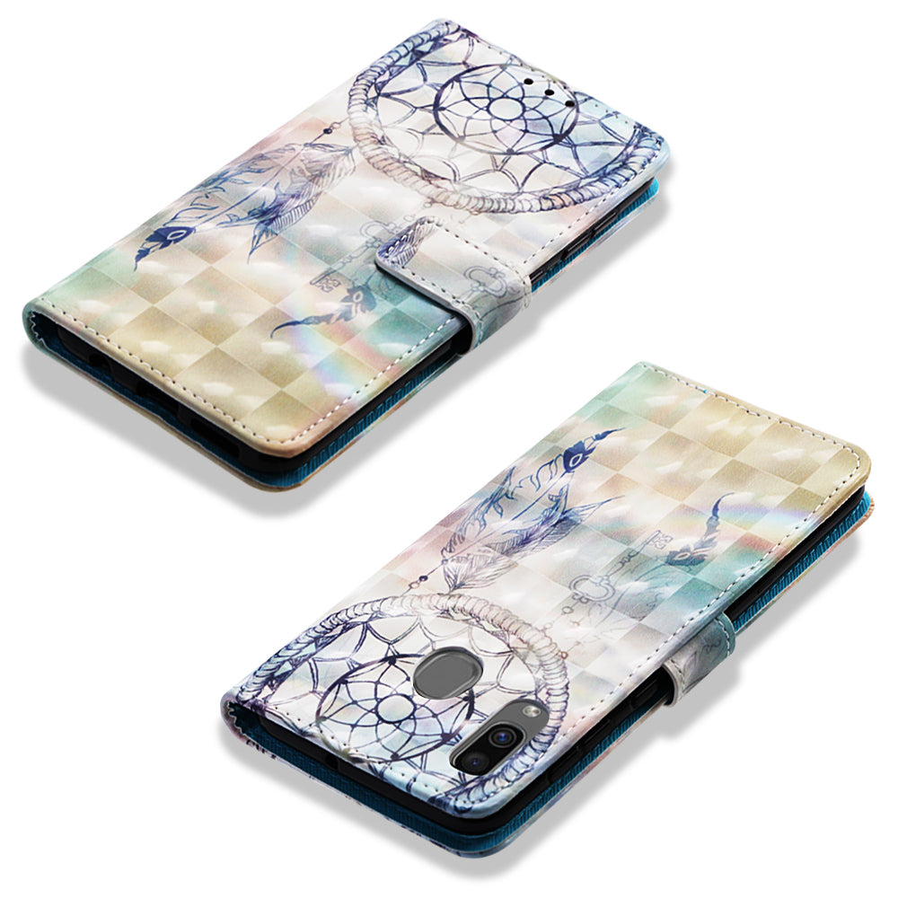 Pattern Printing Wallet Stand Leather Cover for Samsung Galaxy A20/A30