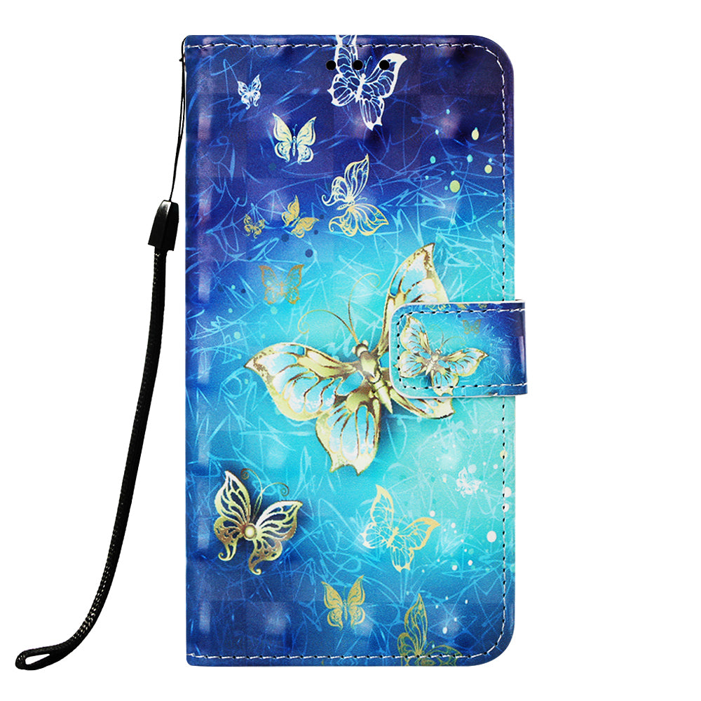 Pattern Printing Wallet Stand Leather Cover for Samsung Galaxy A20/A30