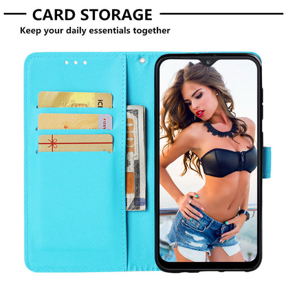 Pattern Printing Wallet Stand Leather Cover for Samsung Galaxy A20/A30