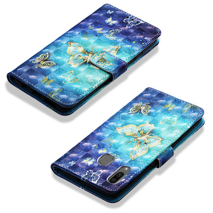 Pattern Printing Wallet Stand Leather Cover for Samsung Galaxy A20/A30