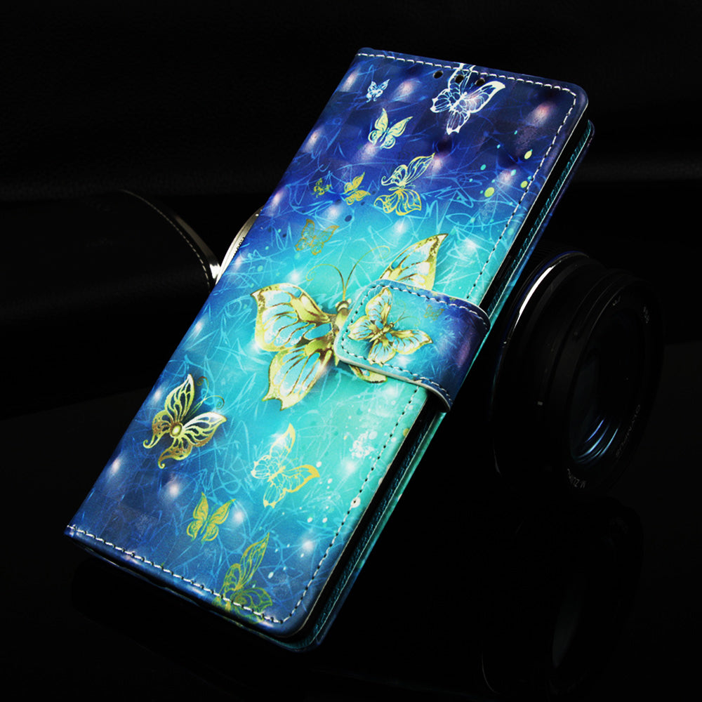 Pattern Printing Wallet Stand Leather Cover for Samsung Galaxy A20/A30