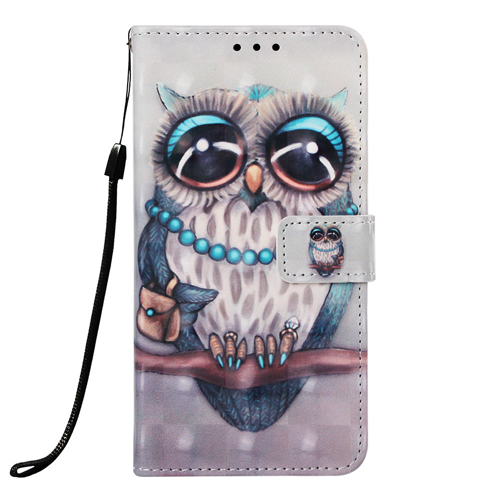 Pattern Printing Wallet Stand Leather Cover for Samsung Galaxy A20/A30