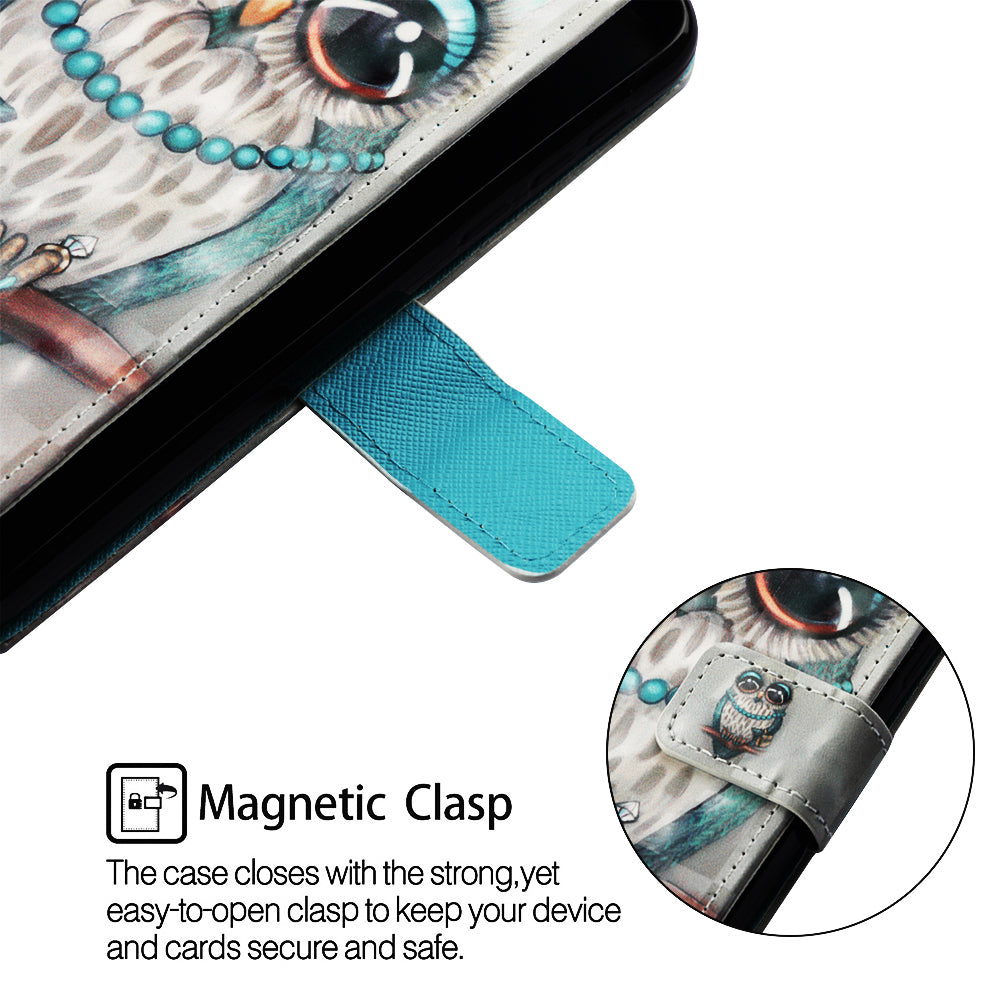 Pattern Printing Wallet Stand Leather Cover for Samsung Galaxy A20/A30