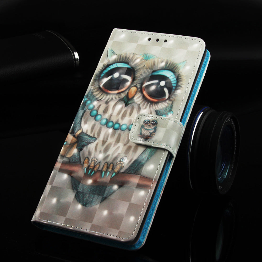 Pattern Printing Wallet Stand Leather Cover for Samsung Galaxy A20/A30