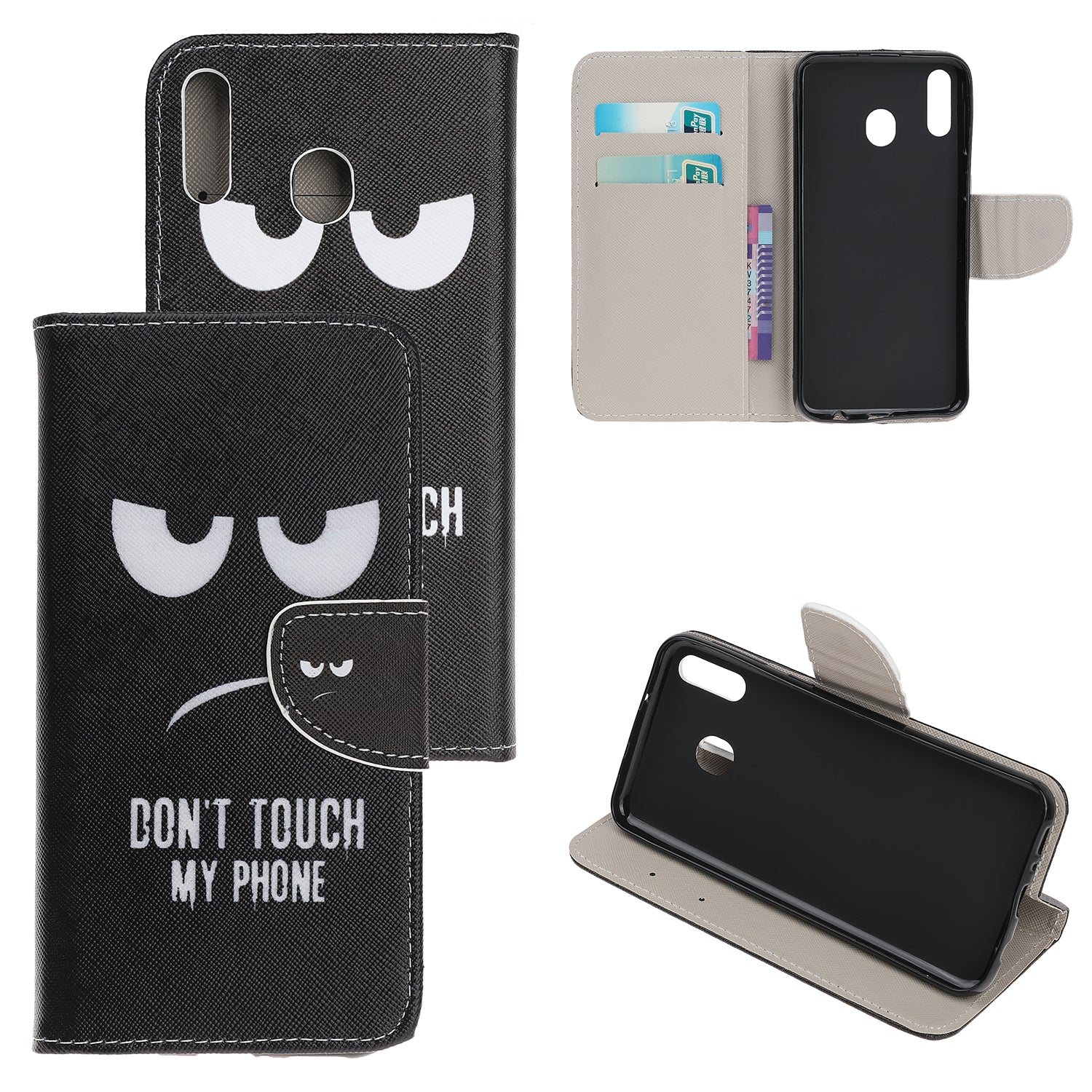 Cross Texture Pattern Printing PU Leather Magnetic Phone Cover for Samsung Galaxy A40