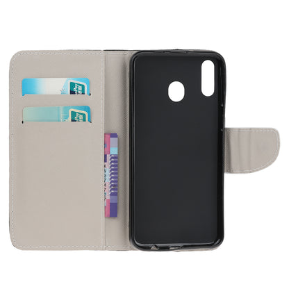 Cross Texture Pattern Printing PU Leather Magnetic Phone Cover for Samsung Galaxy A40