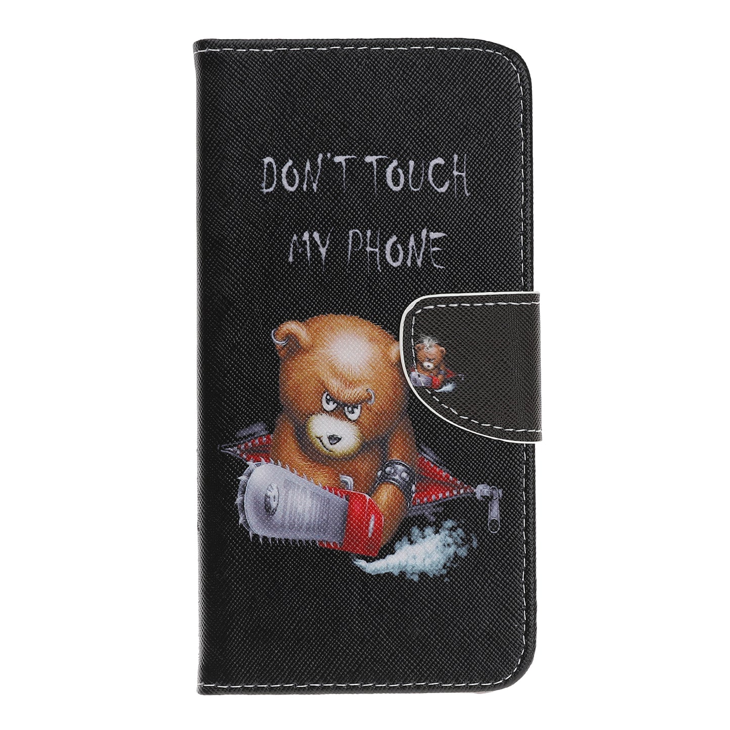 Cross Texture Pattern Printing PU Leather Magnetic Phone Cover for Samsung Galaxy A40