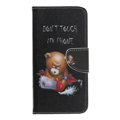 Cross Texture Pattern Printing PU Leather Magnetic Phone Cover for Samsung Galaxy A40