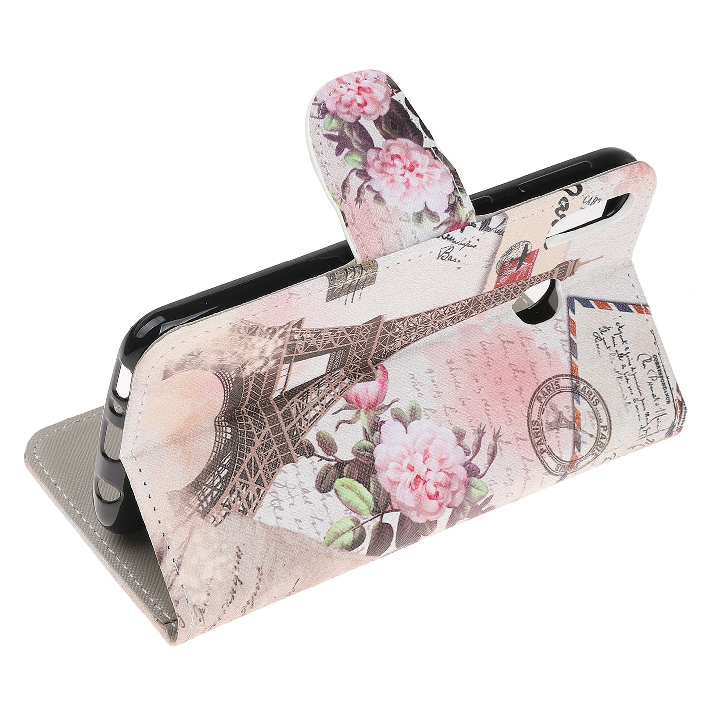Cross Texture Pattern Printing PU Leather Magnetic Phone Cover for Samsung Galaxy A40