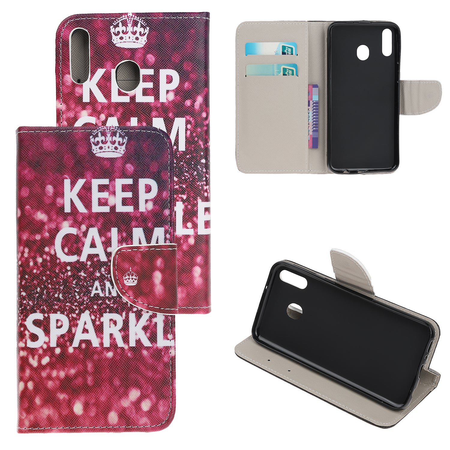 Cross Texture Pattern Printing PU Leather Magnetic Phone Cover for Samsung Galaxy A40