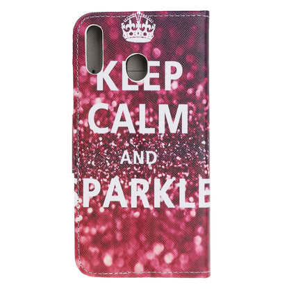Cross Texture Pattern Printing PU Leather Magnetic Phone Cover for Samsung Galaxy A40