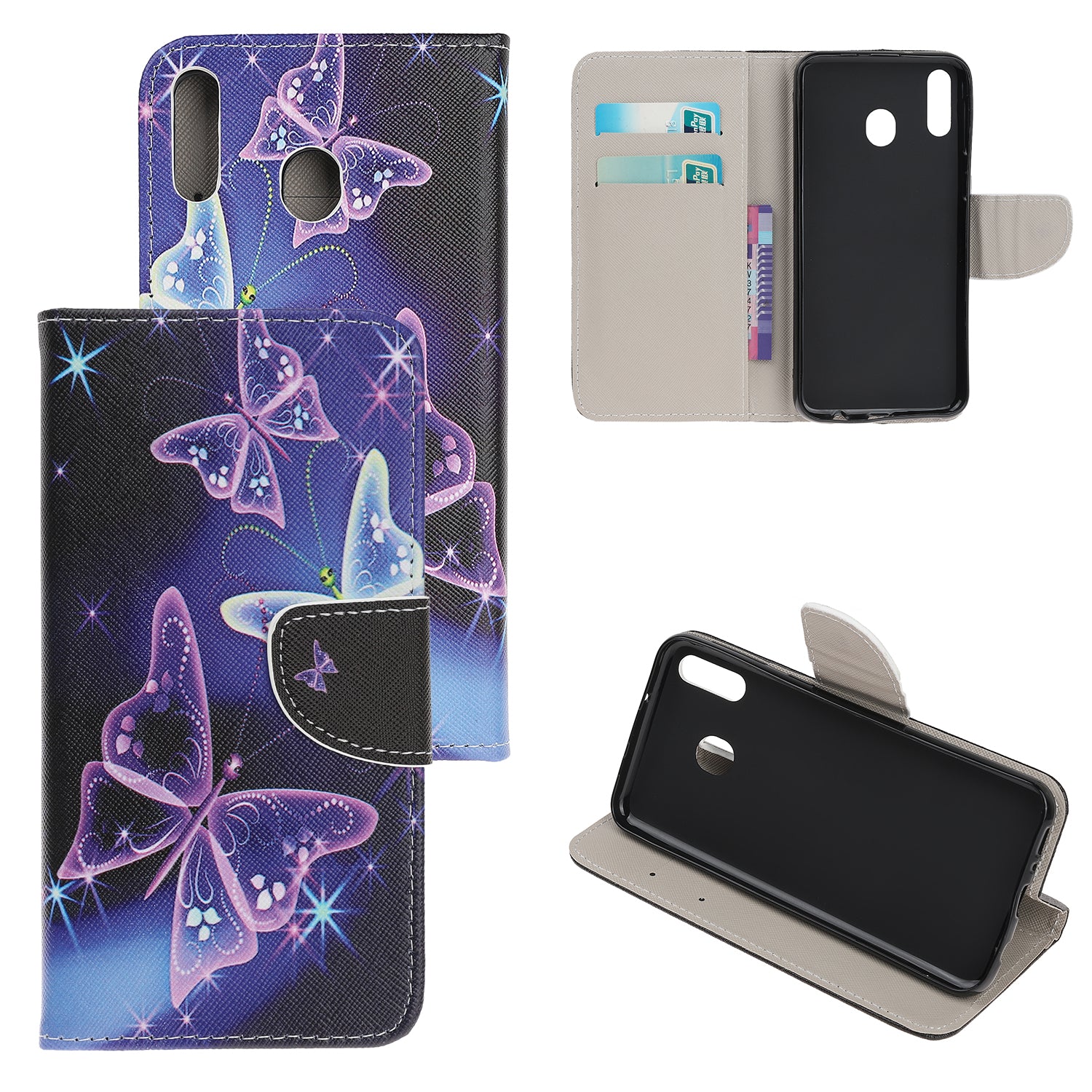 Cross Texture Pattern Printing PU Leather Magnetic Phone Cover for Samsung Galaxy A40