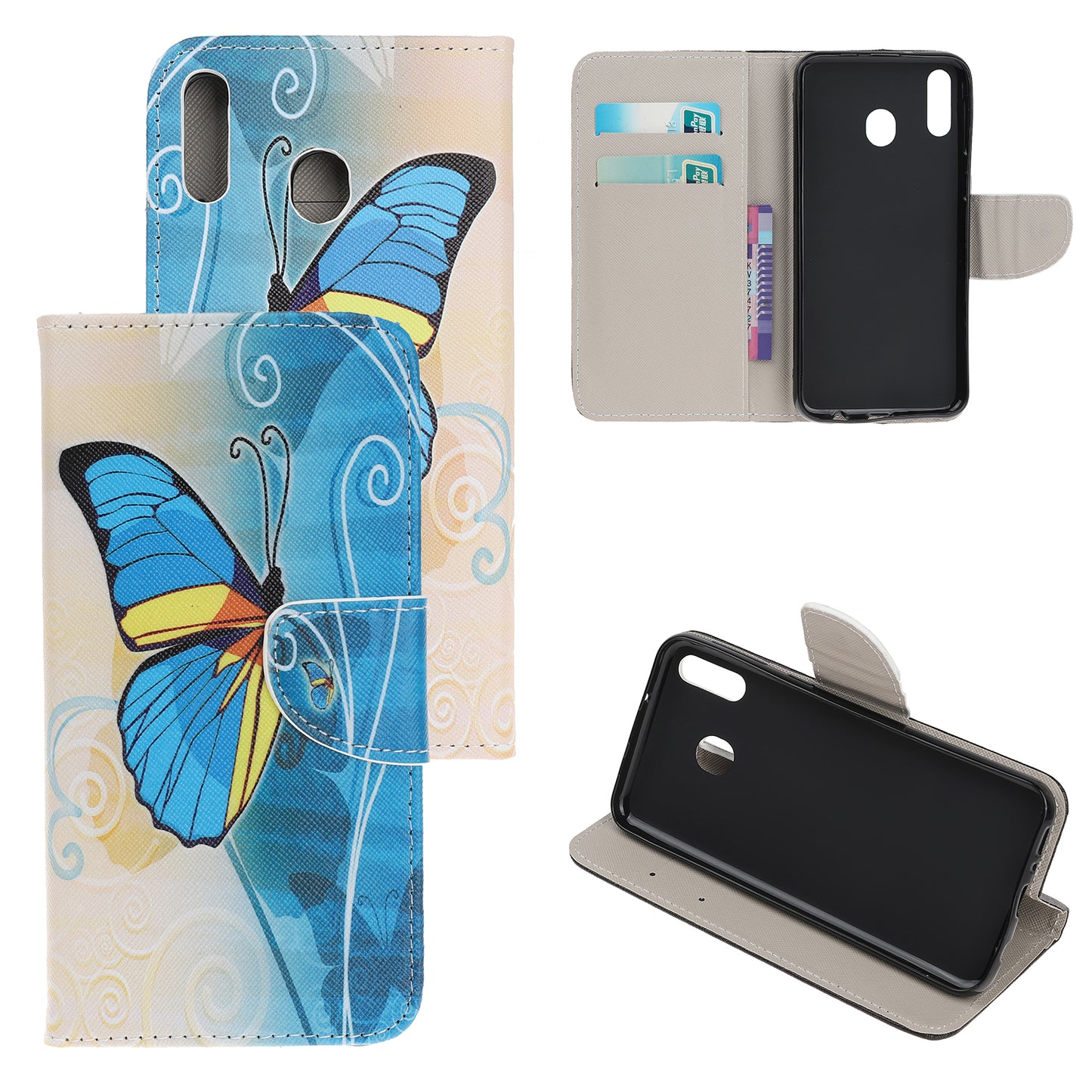 Cross Texture Pattern Printing PU Leather Magnetic Phone Cover for Samsung Galaxy A40