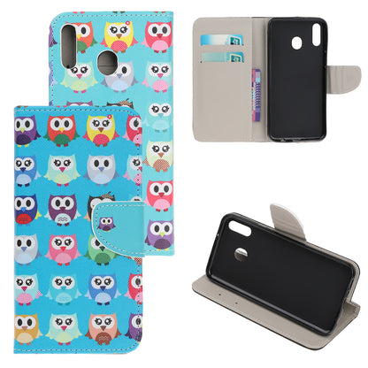 Cross Texture Pattern Printing PU Leather Magnetic Phone Cover for Samsung Galaxy A40