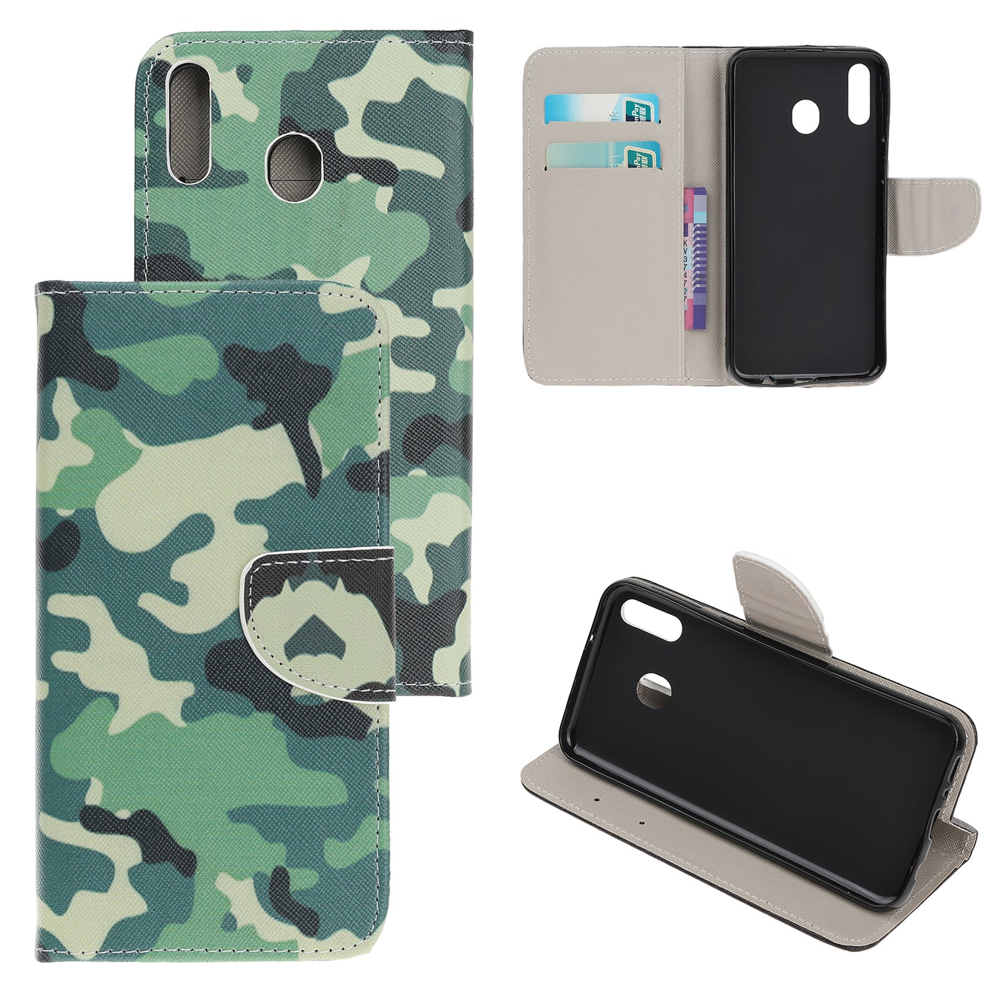Cross Texture Pattern Printing PU Leather Magnetic Phone Cover for Samsung Galaxy A40