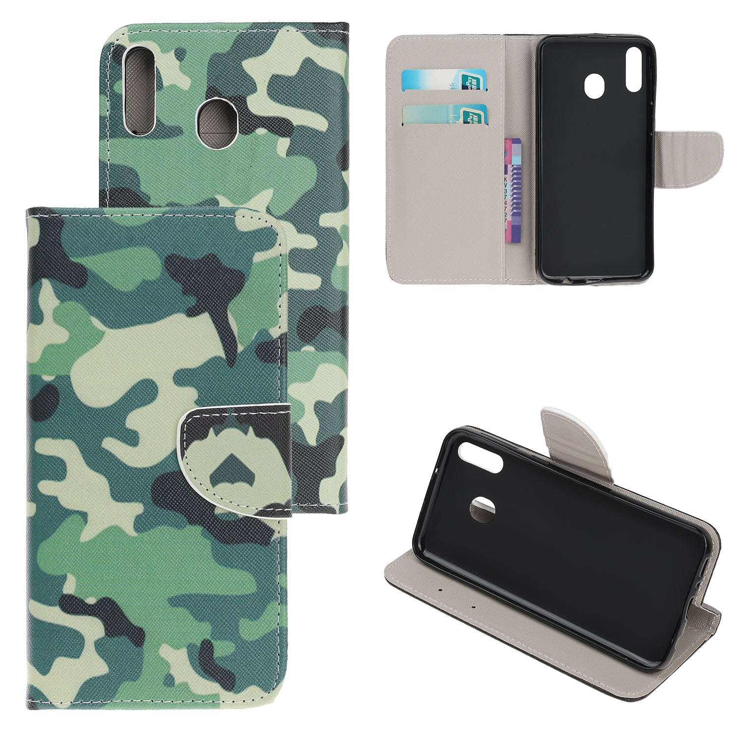 Cross Texture Pattern Printing PU Leather Magnetic Phone Cover for Samsung Galaxy A40