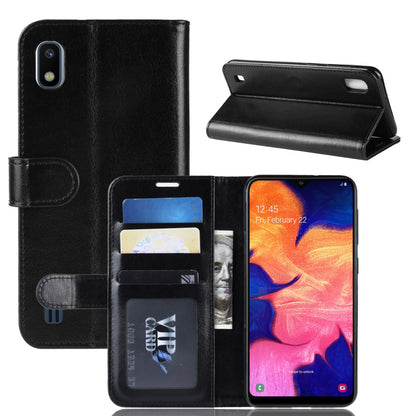 Crazy Horse Wallet Leather Mobile Cover for Samsung Galaxy A10