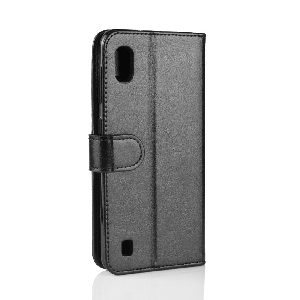 Crazy Horse Wallet Leather Mobile Cover for Samsung Galaxy A10